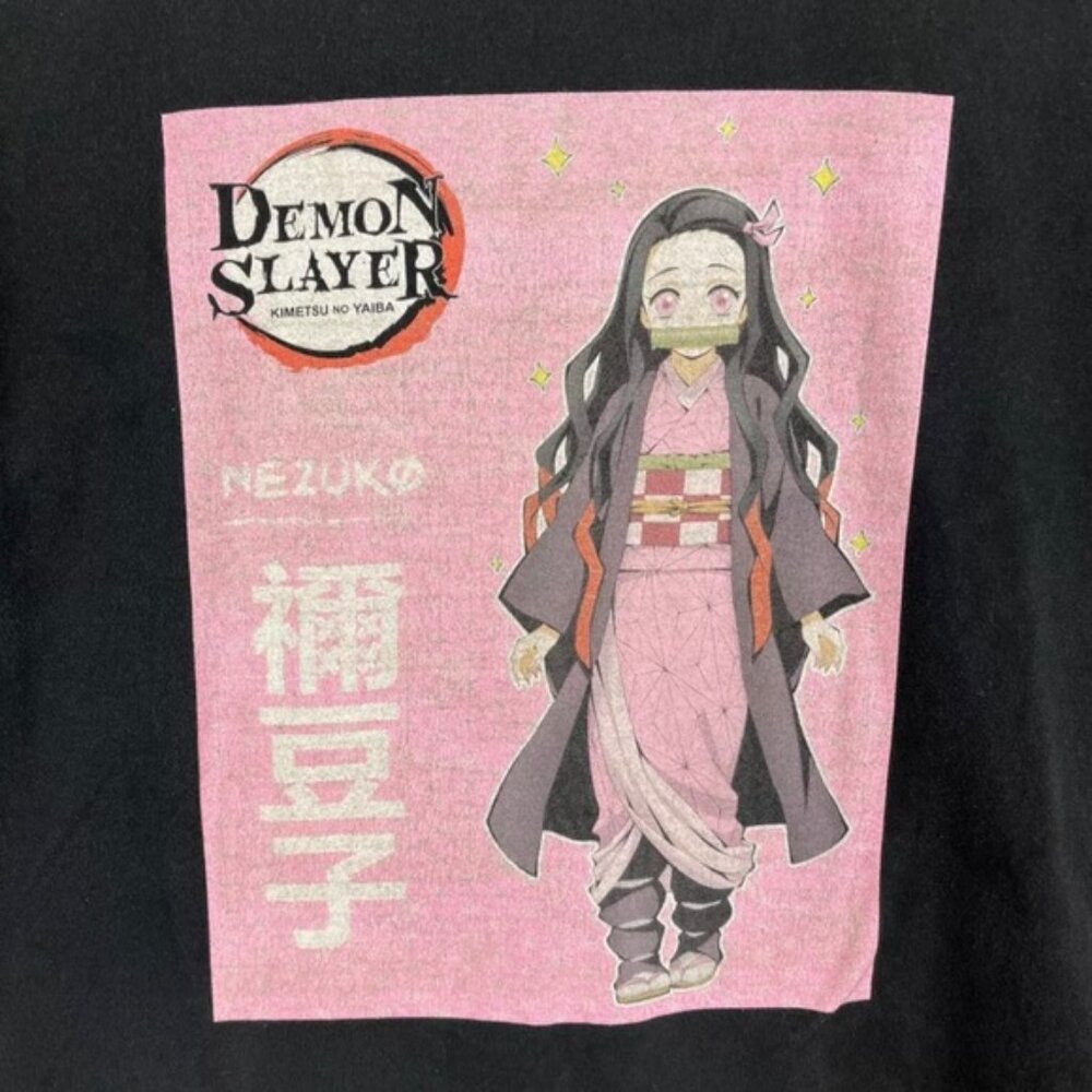 Demon Slayer Anime Manga Black T-shirt Kimetso No Yaiba Sz Medium Fits Short - Picture 2 of 10